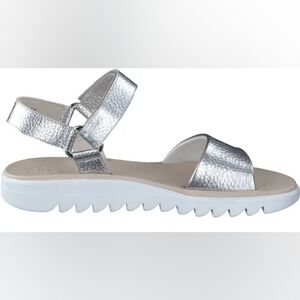 nwt Paul Green Toni Silver Metallic Cervo Sandles